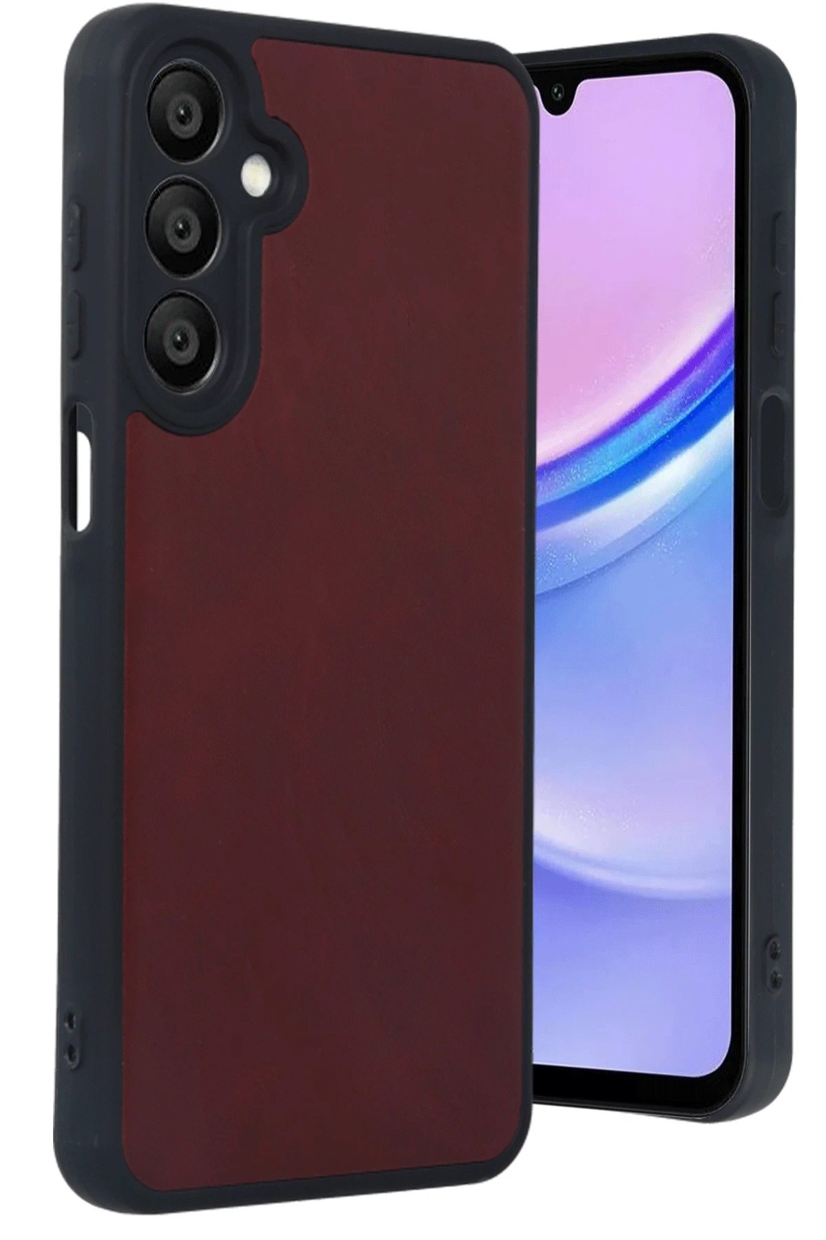 Samsung Galaxy A16 5G Kılıf Aras Deri Kapak - Bordo-(5796)
