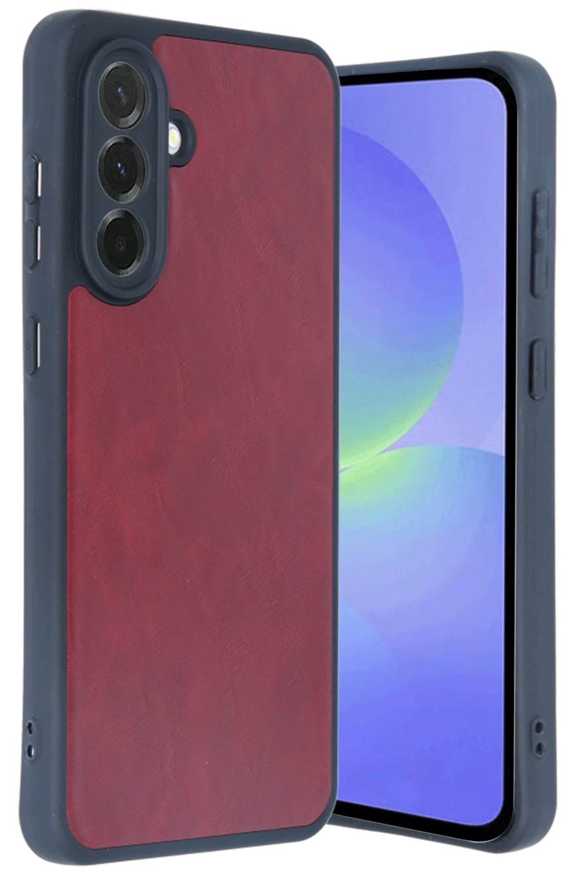 Samsung Galaxy A35 5G Kılıf Aras Deri Kapak - Bordo-(5796)