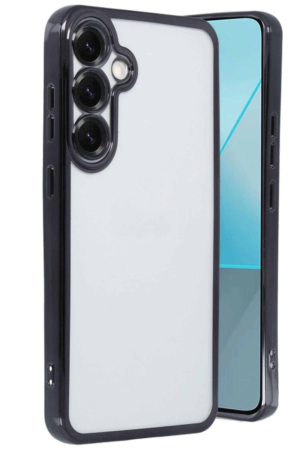 Samsung Galaxy S25 Kılıf Lensli Silikon - Siyah-(5796)