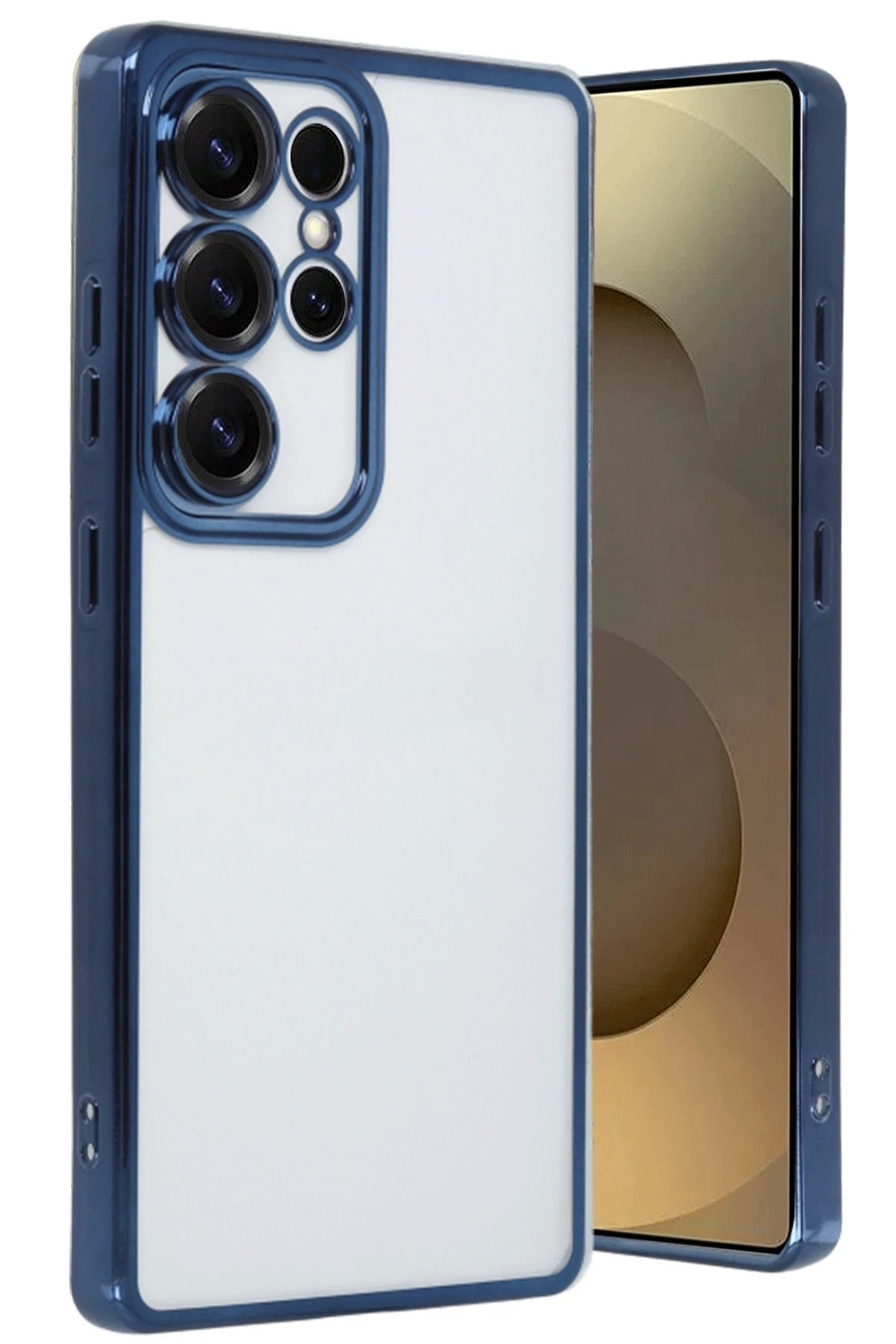 Samsung Galaxy S25 Ultra Kılıf Lensli Silikon - Lacivert-(5796)
