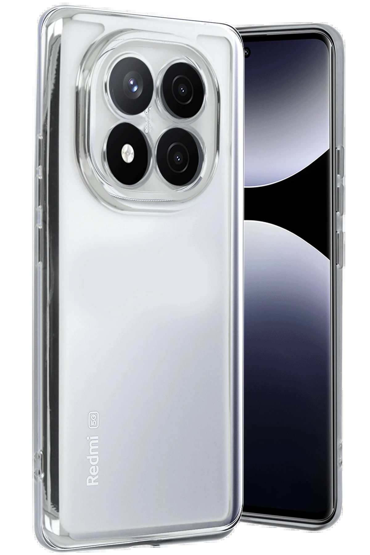 Xiaomi Redmi Note 14 Pro Plus Kılıf Lensli Silikon - Gümüş-(5796)