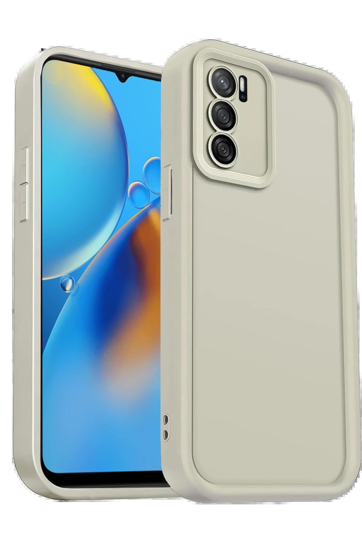 Oppo A16 Kılıf Viera Silikon - Krem-(5796)