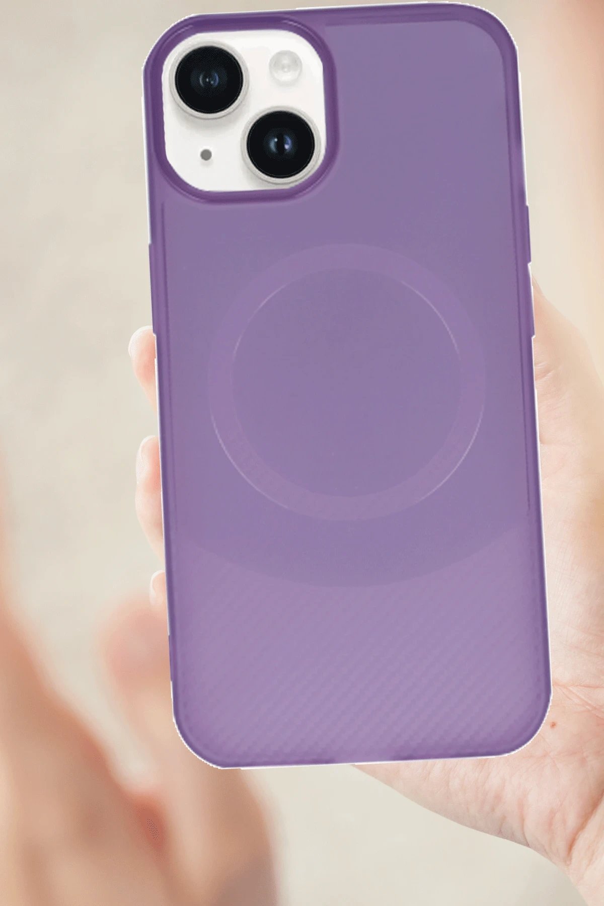 iPhone 14 Kılıf Maya Karbon Kapak - Siyah-(5796)