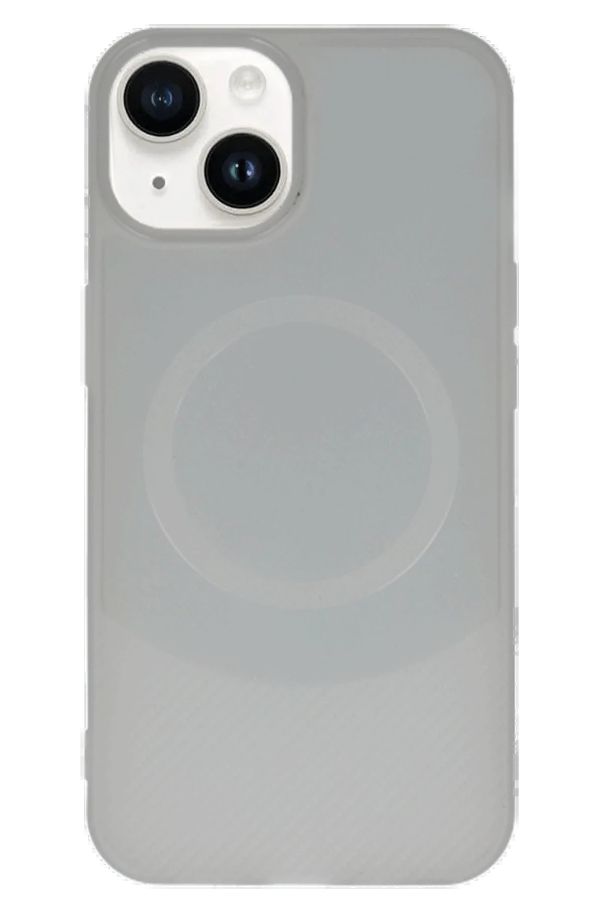 iPhone 14 Kılıf Maya Karbon Kapak - Gri-(5796)