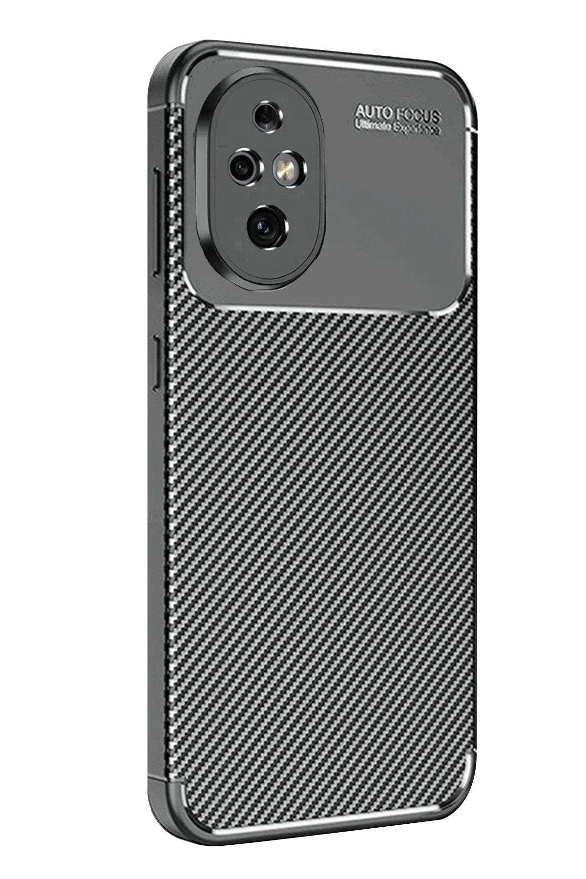 Honor 200 Kılıf Auto Focus Karbon Kapak - Siyah-(5796)