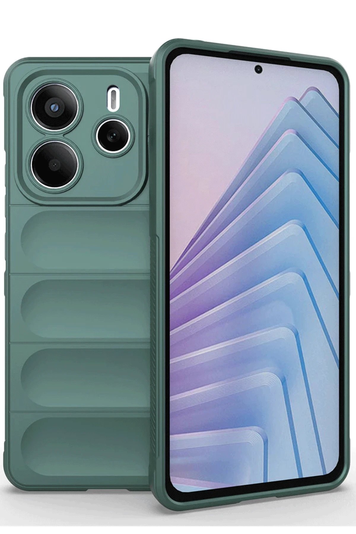 Xiaomi Redmi Note 14 4G Kılıf Optimum Silikon - Koyu Yeşil-(5796)