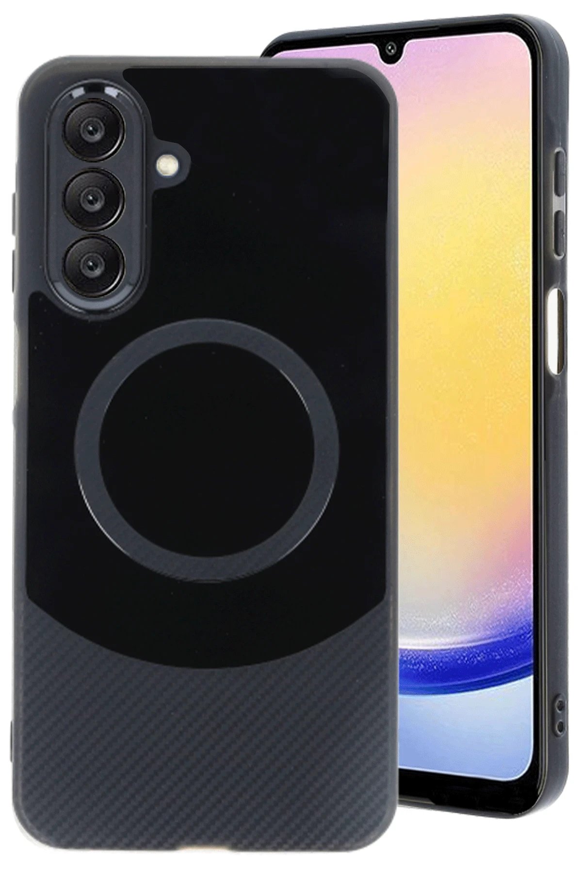 Samsung A16 5G Kılıf Maya Karbon Kapak - Siyah-(5796)