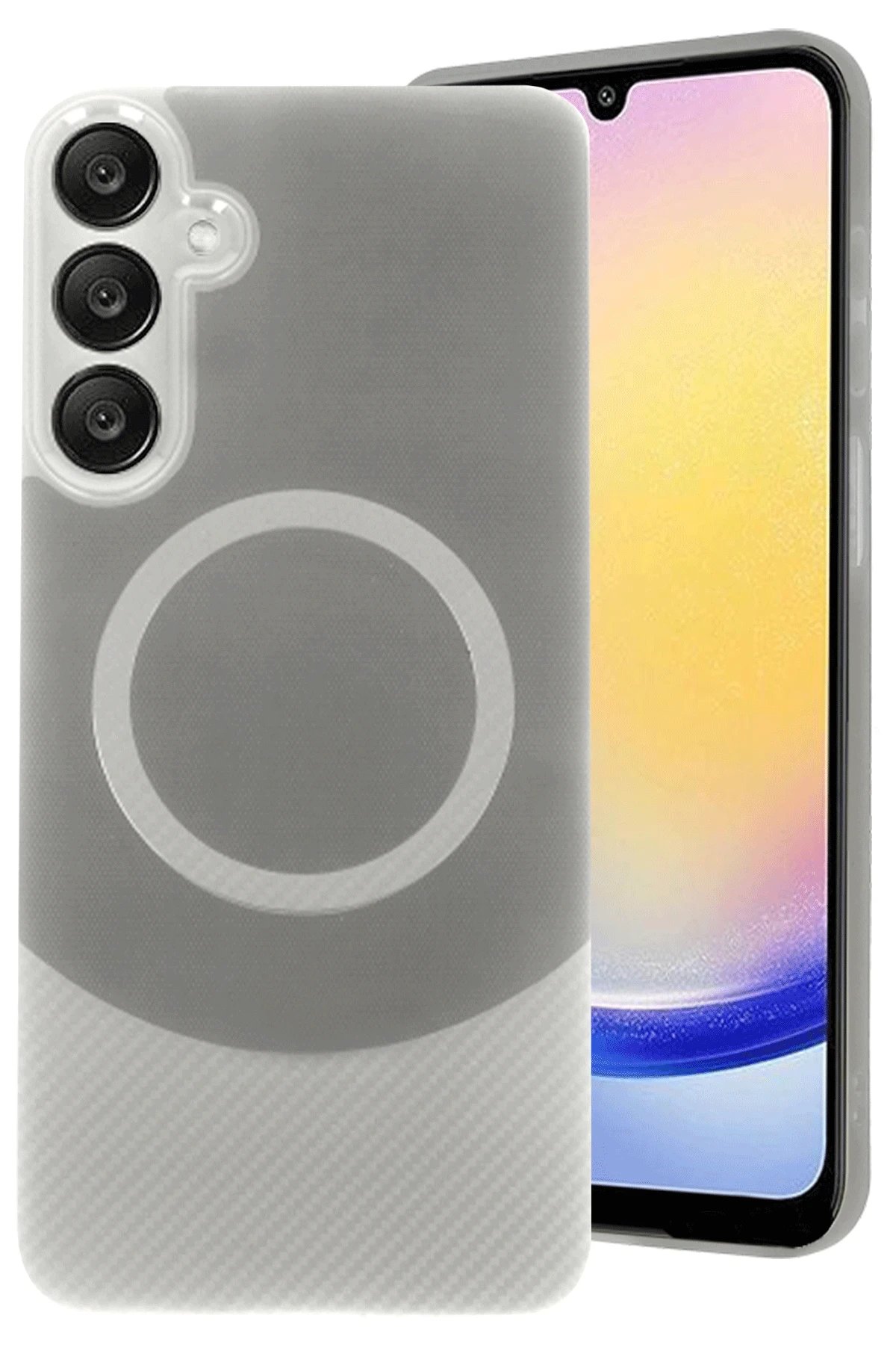Samsung A16 5G Kılıf Maya Karbon Kapak - Gri-(5796)