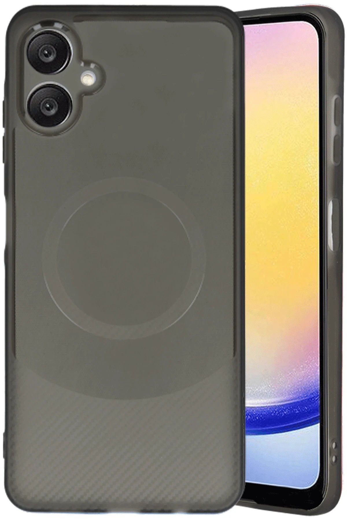 Samsung A06 Kılıf Maya Karbon Kapak - Siyah-(5796)