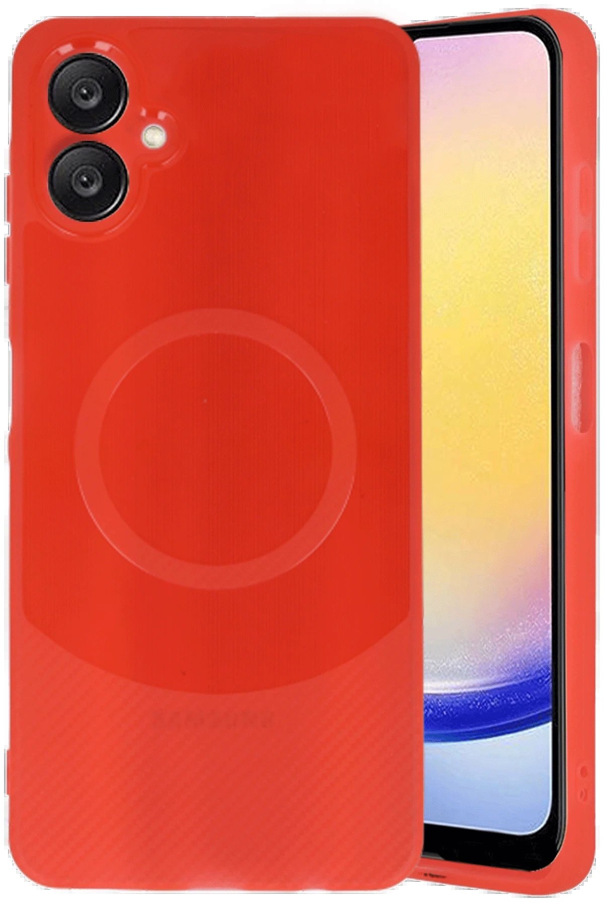 Samsung A06 Kılıf Maya Karbon Kapak - Kırmızı-(5796)