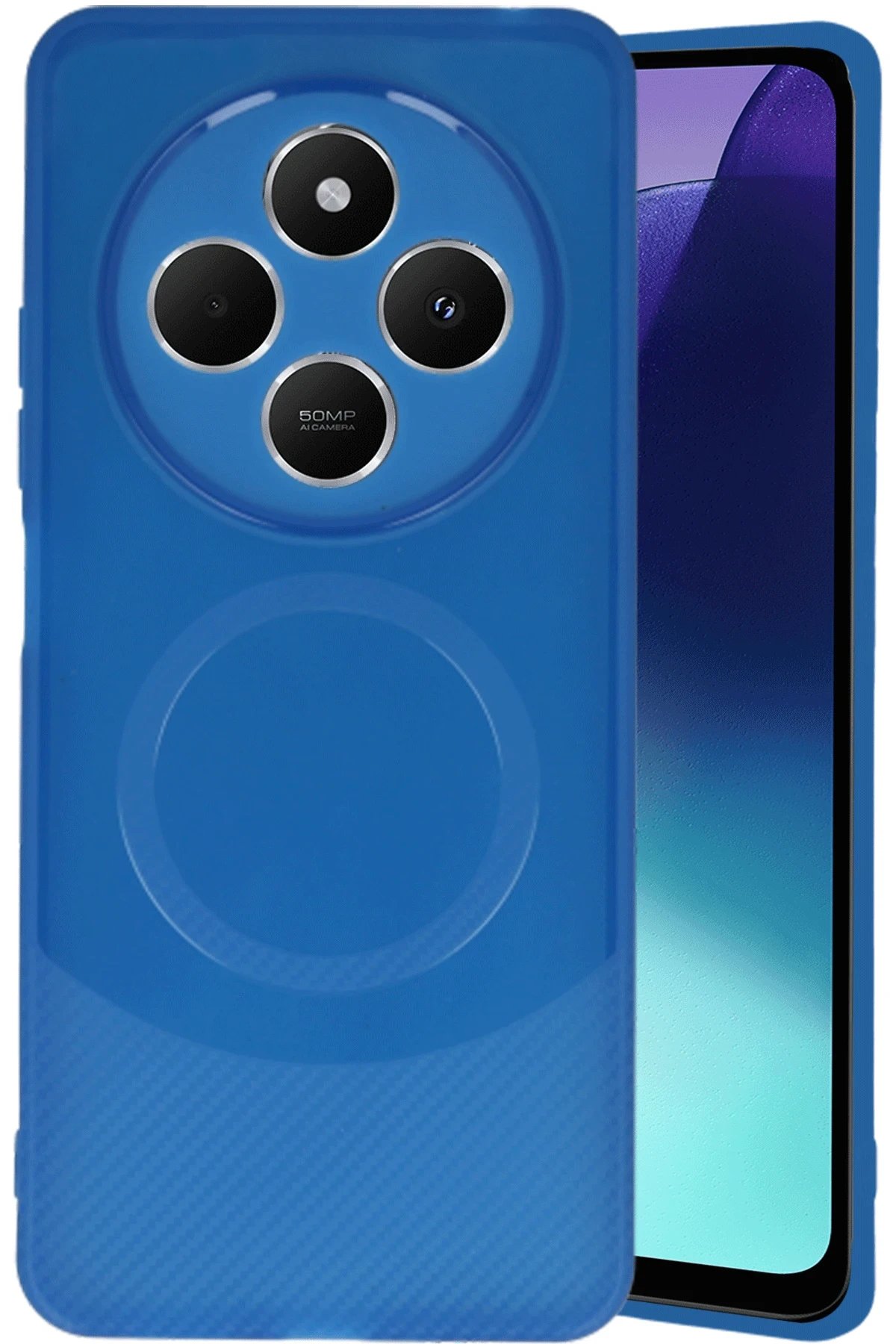 Xiaomi Redmi 14C Kılıf Maya Karbon Kapak - Lacivert-(5796)