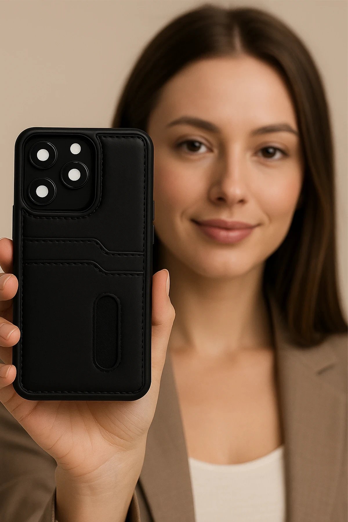Xiaomi Redmi Note 14 4G Kılıf Sara Kartvizitli Deri Kılıf - Koyu Yeşil-(5796)