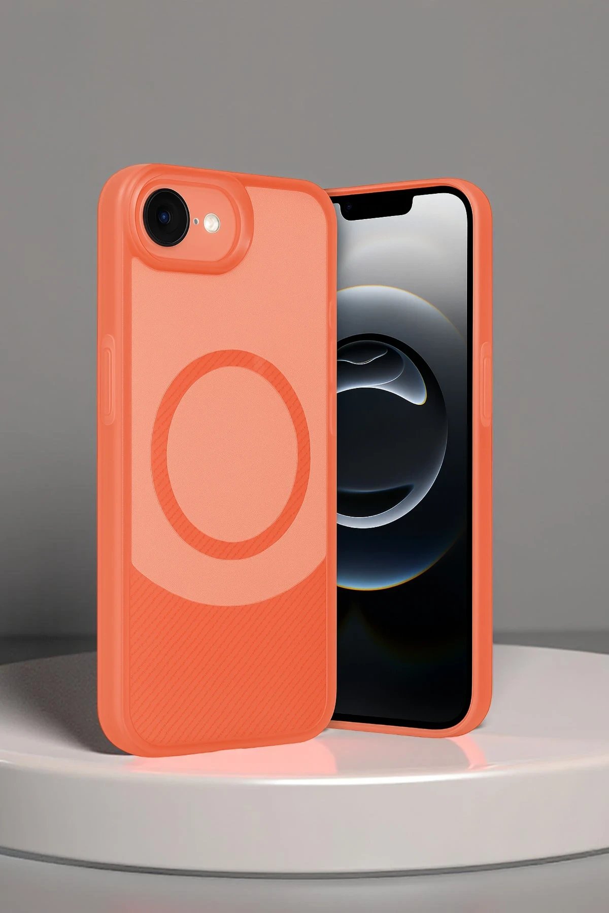 iPhone 16E Kılıf Maya Karbon Kapak - Kırmızı-(5796)