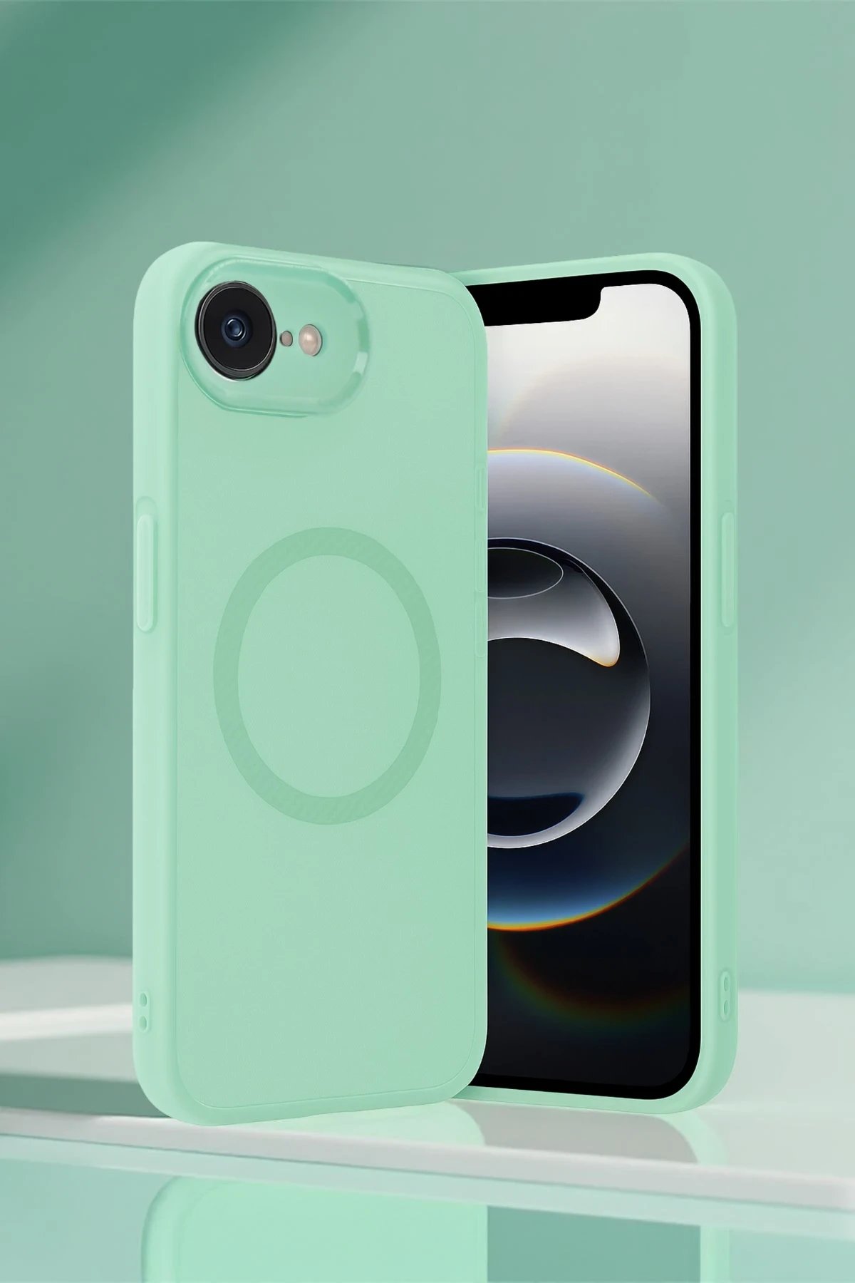 iPhone 16E Kılıf Maya Karbon Kapak - Koyu Yeşil-(5796)