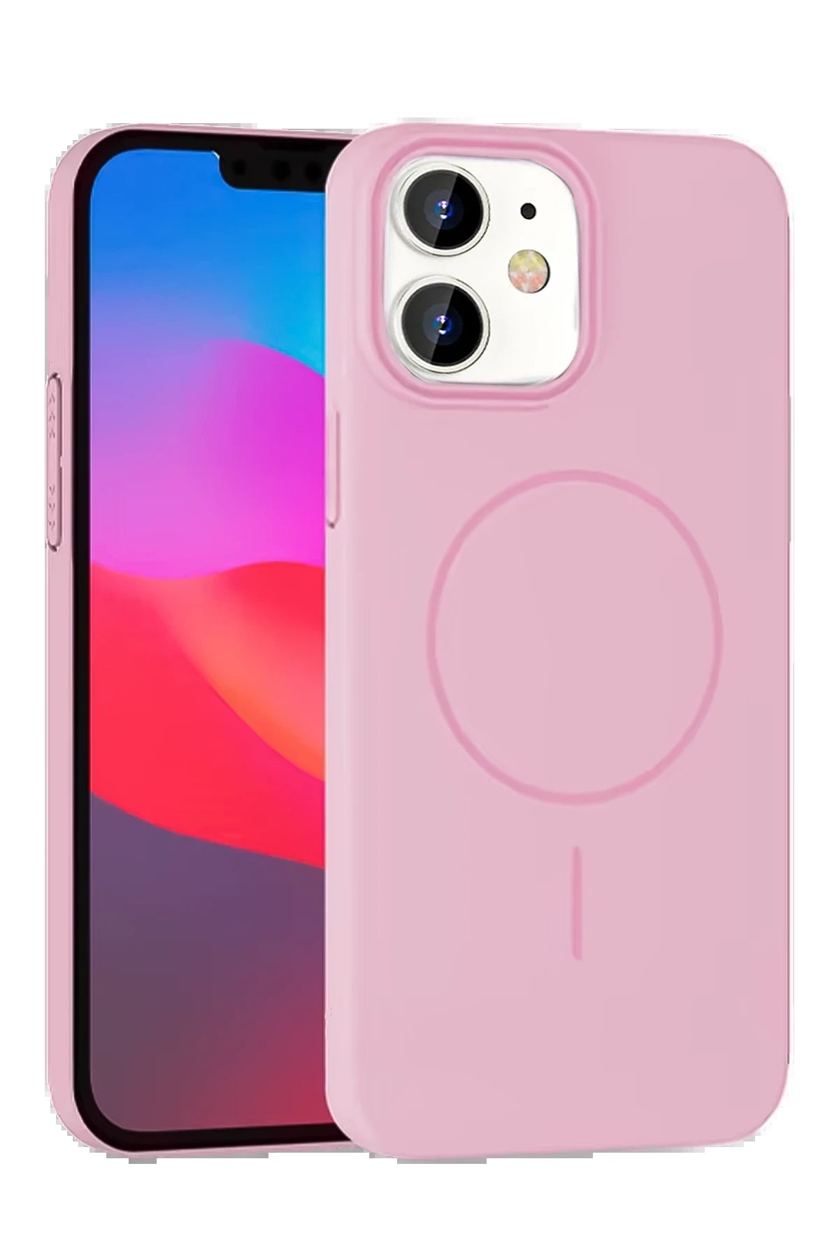 iPhone 11 Broş Magsafe Kapak - Pembe-(5796)