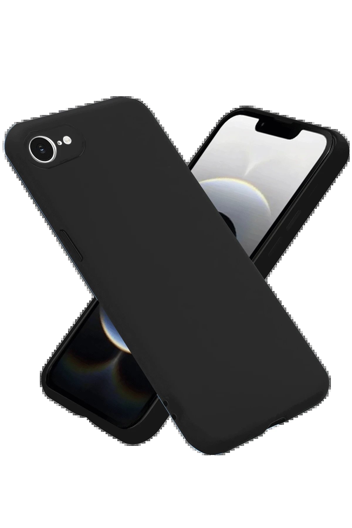 iPhone 16E Kılıf First Silikon - Siyah-(5796)