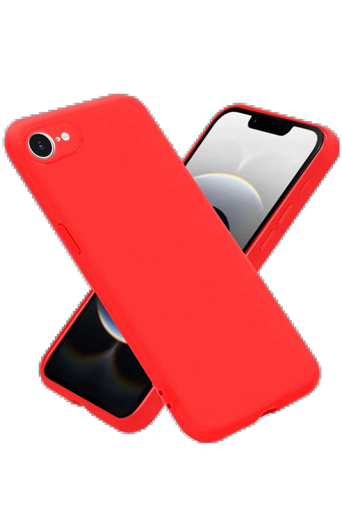 iPhone 16E Kılıf First Silikon - Kırmızı-(5796)