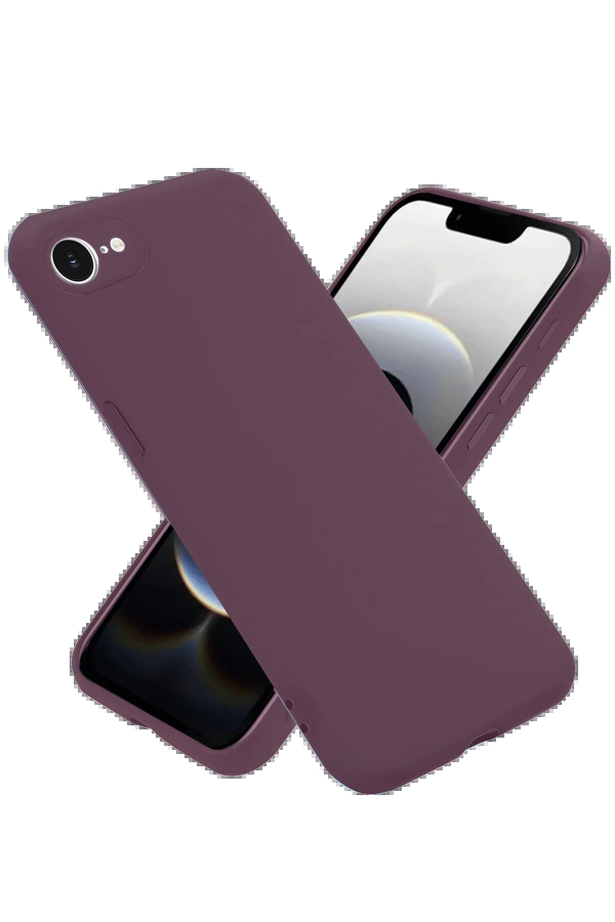 iPhone 16E Kılıf First Silikon - Mürdüm-(5796)