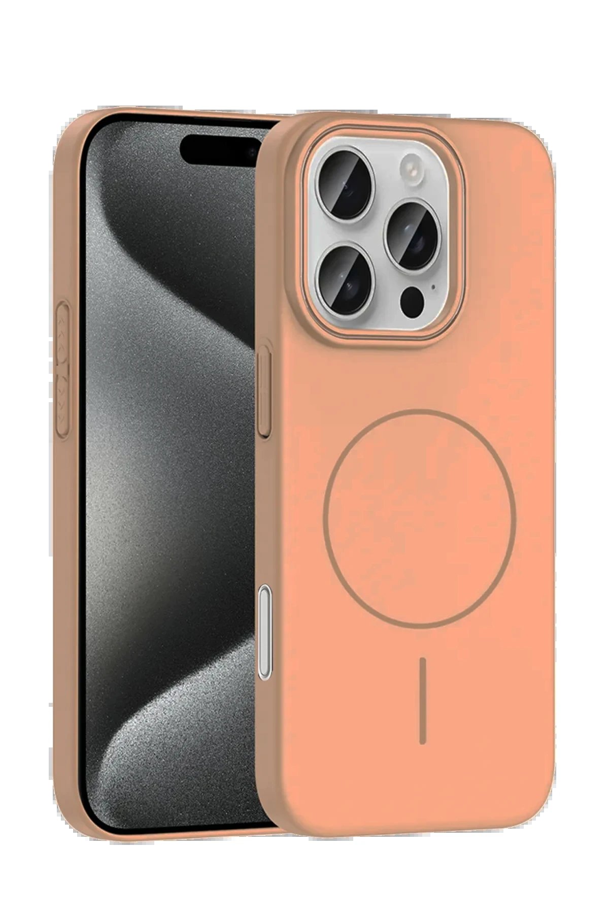 iPhone 16 Pro Max Broş Magsafe Kapak - Çöl Titanyum-(5796)