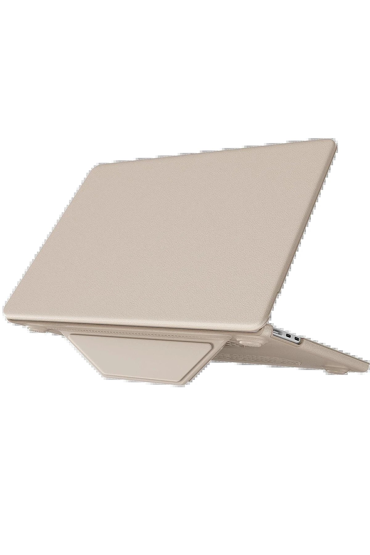 Macbook Pro 14 2021 Macbook Deri Kapak - Gold-(5796)
