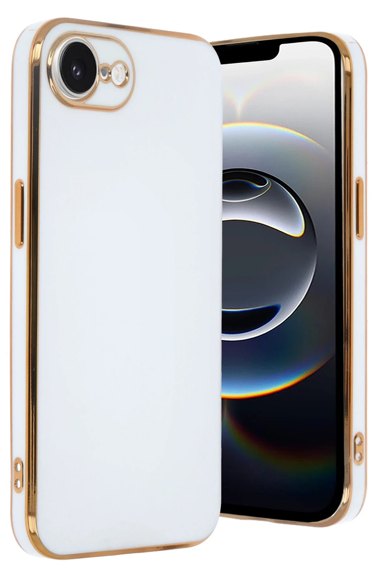 iPhone 16E Kılıf Volet Silikon - Beyaz-(5796)