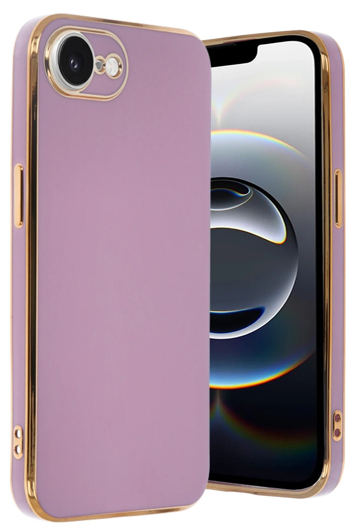 iPhone 16E Kılıf Volet Silikon - Mor-(5796)