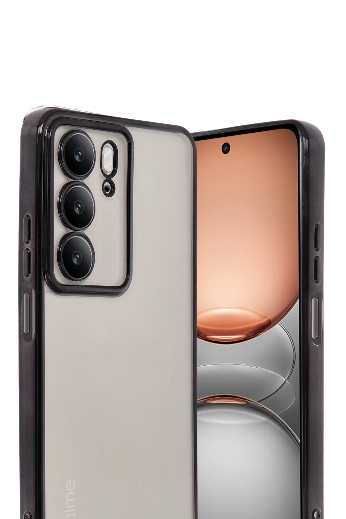 Realme C75 4G Kılıf Lensli Silikon - Siyah-(5796)