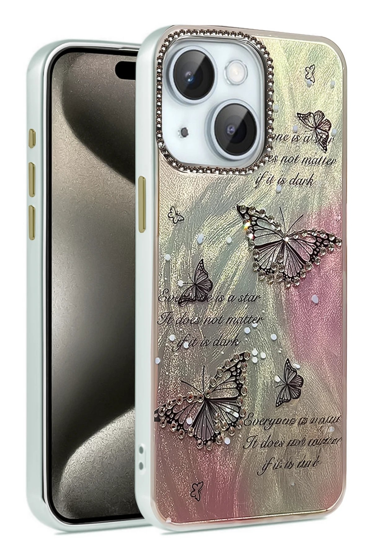 iPhone 15 Kılıf Blade Aynalı Desenli Kapak - Desen 6-(5796)