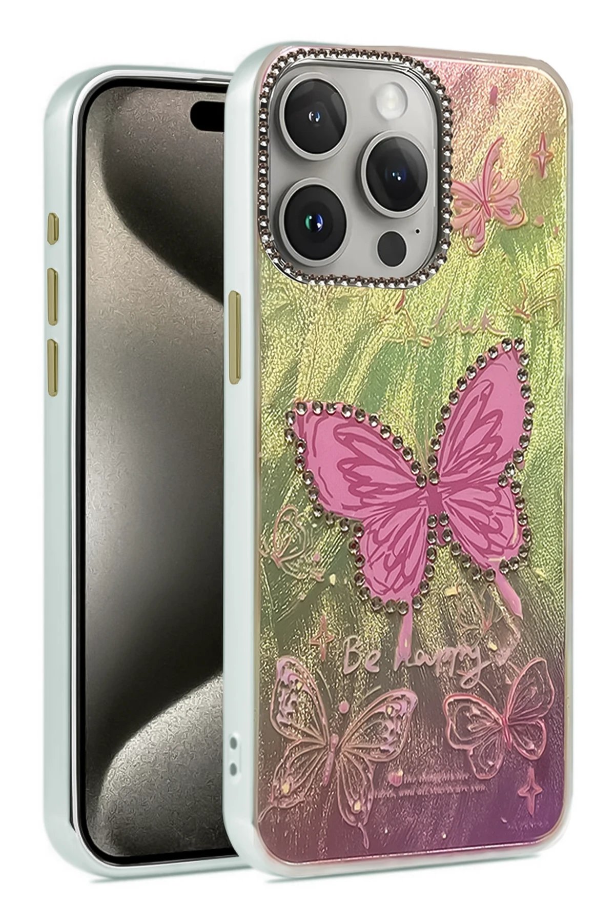 iPhone 15 Pro Max Kılıf Blade Aynalı Desenli Kapak - Desen 5-(5796)