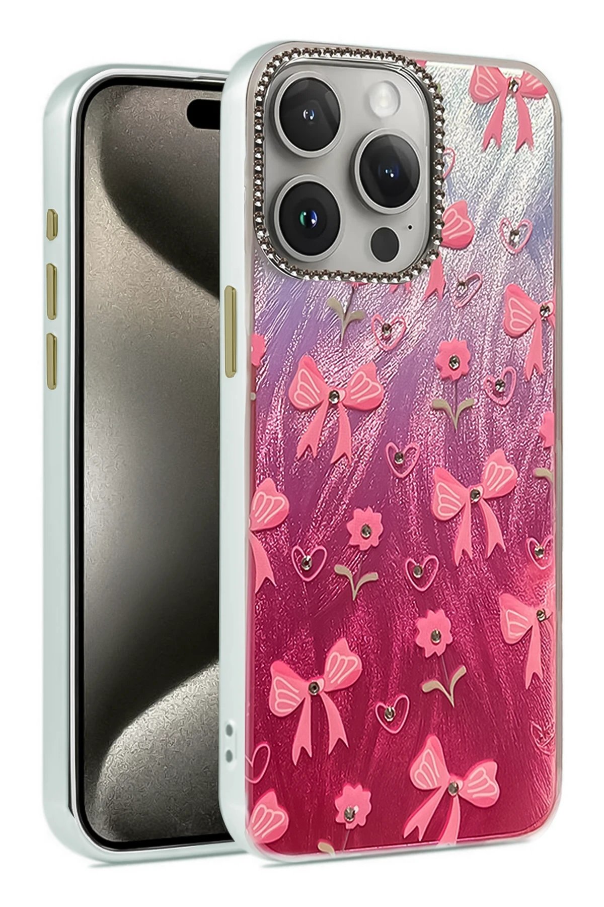 iPhone 15 Pro Kılıf Blade Aynalı Desenli Kapak - Desen 3-(5796)