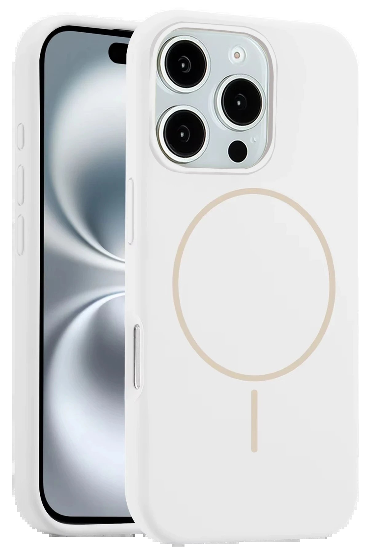iPhone 16 Pro Max Kılıf Jully Magsafe Kapak - Beyaz-(5796)
