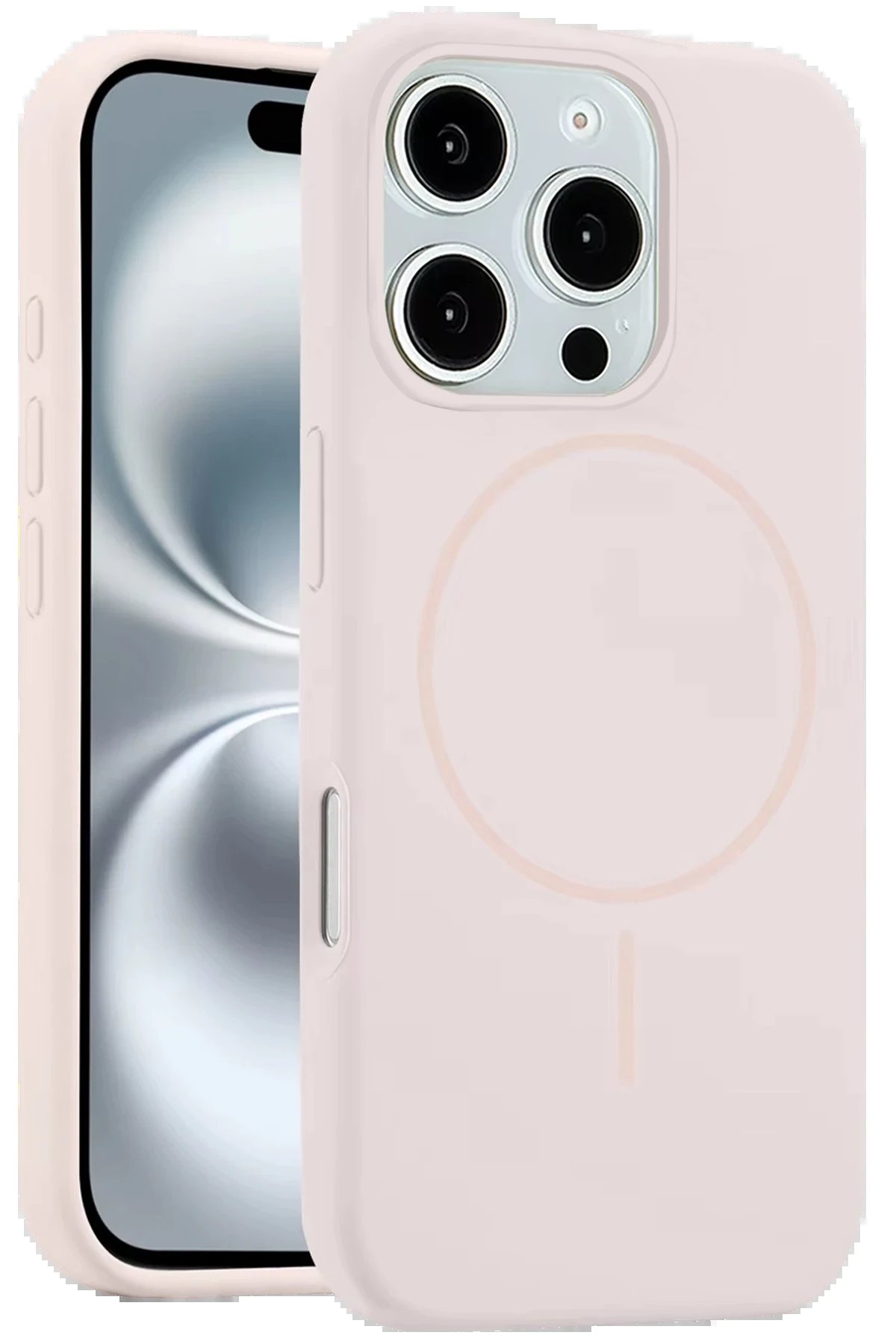 iPhone 16 Pro Max Kılıf Jully Magsafe Kapak - Pembe-(5796)