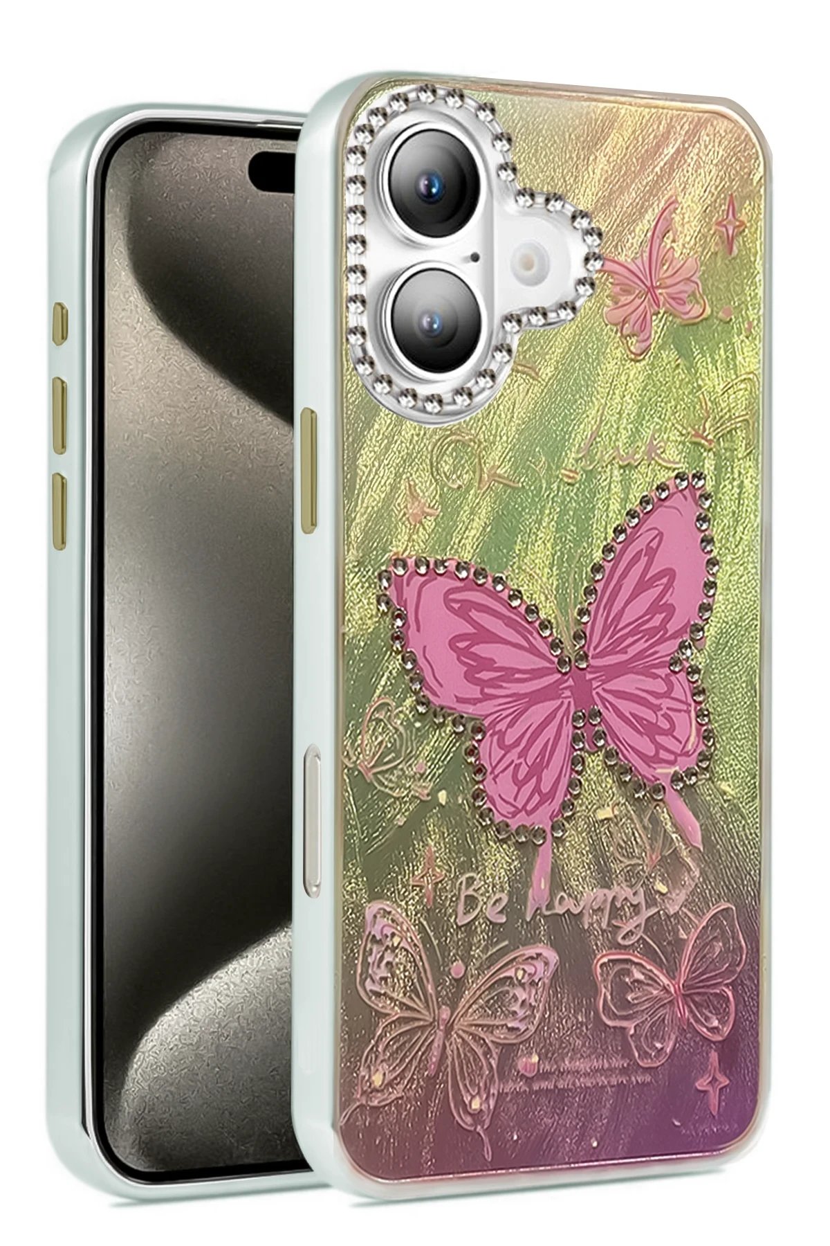 iPhone 16 Kılıf Blade Aynalı Desenli Kapak - Desen 5-(5796)