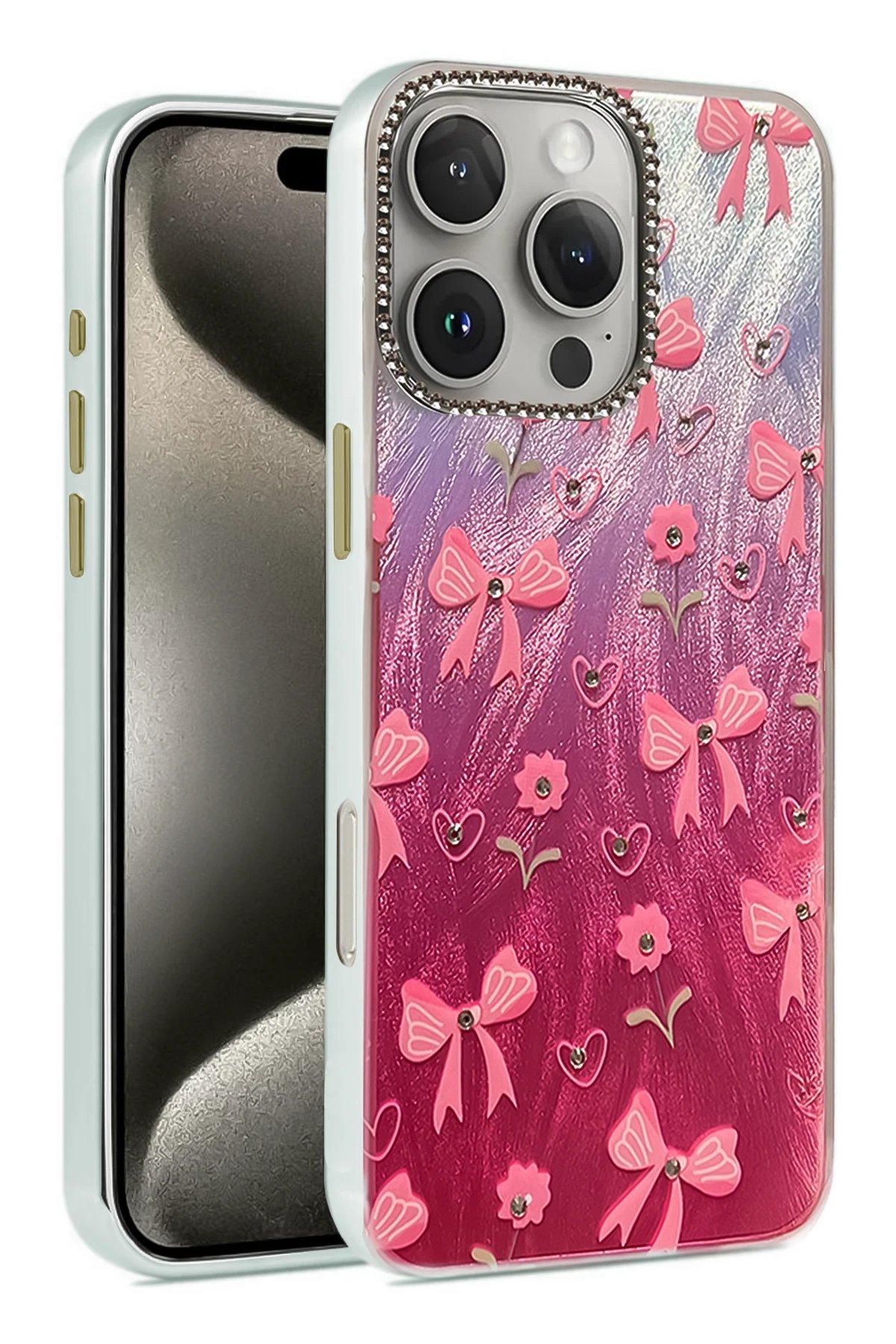 iPhone 16 Pro Kılıf Blade Aynalı Desenli Kapak - Desen 3-(5796)