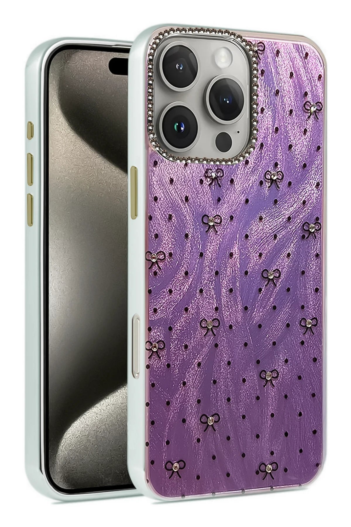 iPhone 16 Pro Max Kılıf Blade Aynalı Desenli Kapak - Desen 2-(5796)