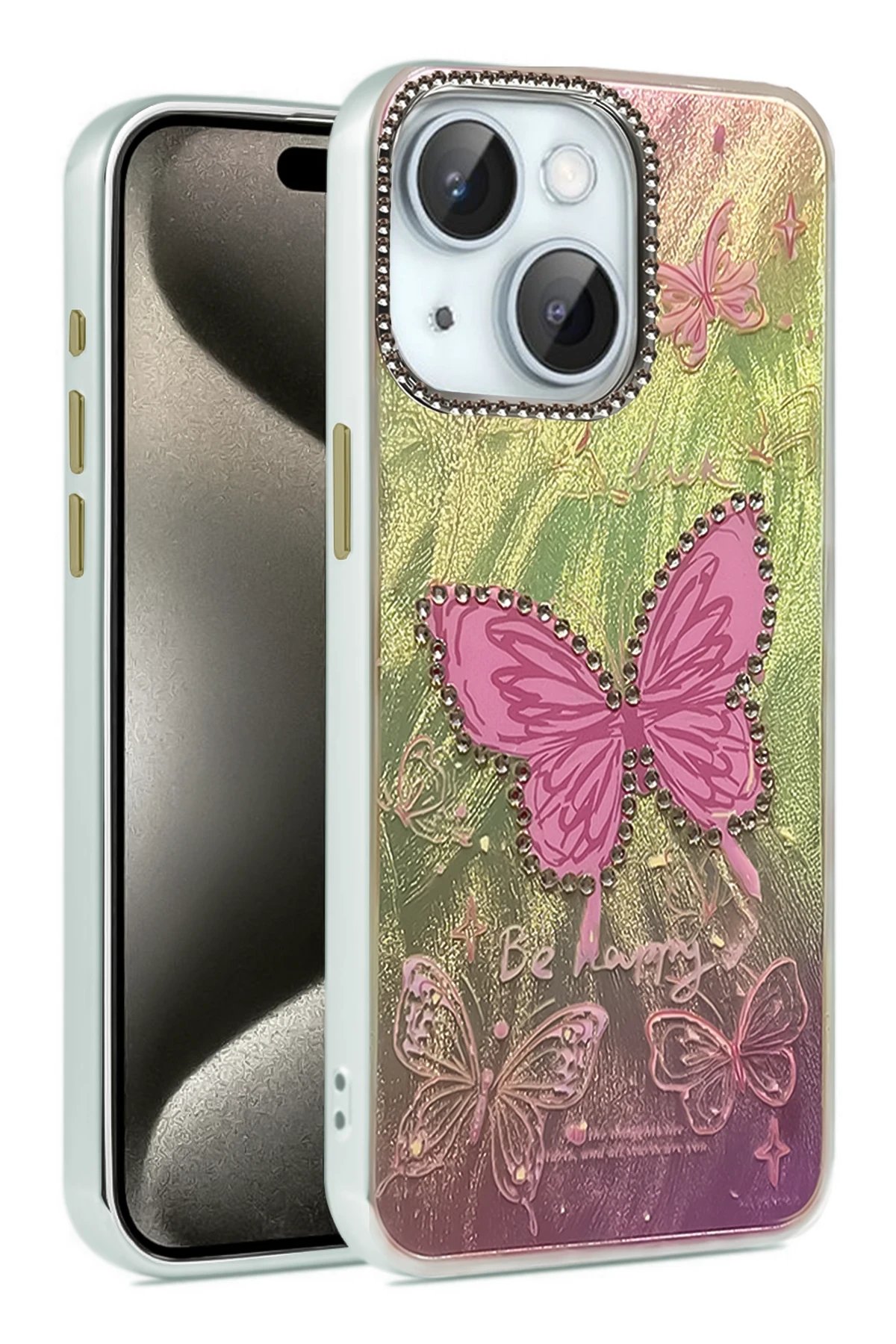 iPhone 15 Plus Kılıf Blade Aynalı Desenli Kapak - Desen 5-(5796)