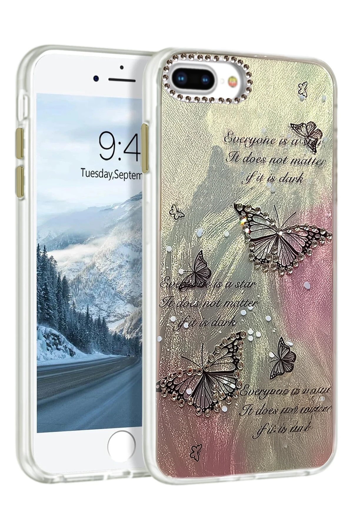 iPhone 7 Plus Kılıf Blade Aynalı Desenli Kapak - Desen 6-(5796)
