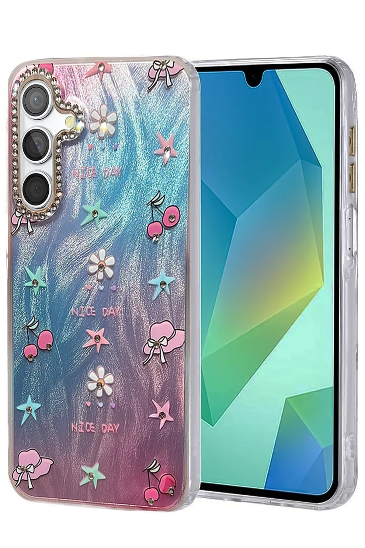 Samsung Galaxy S25 Kılıf Blade Aynalı Desenli Kapak - Desen 4-(5796)