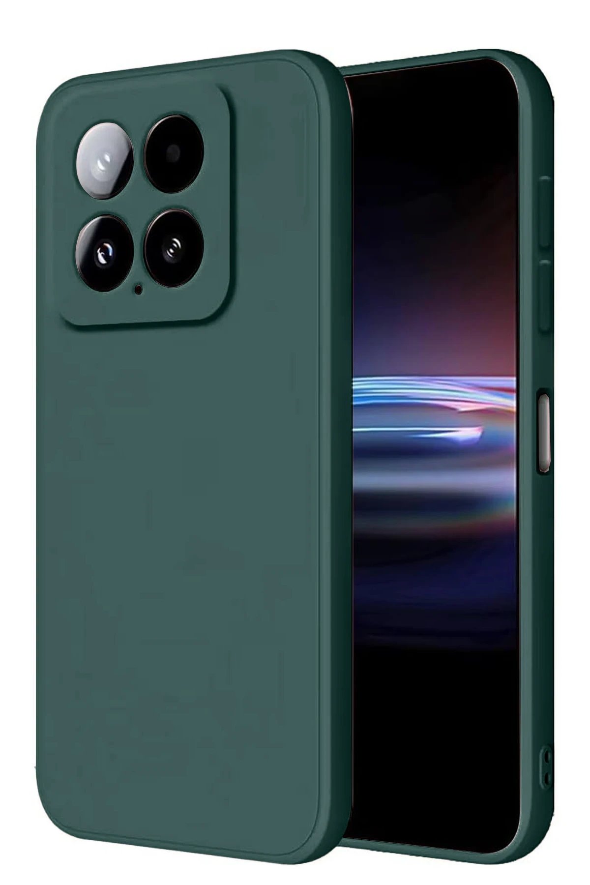 Xiaomi Mi 14T Pro Kılıf Nano içi Kadife Silikon - Koyu Yeşil-(5796)