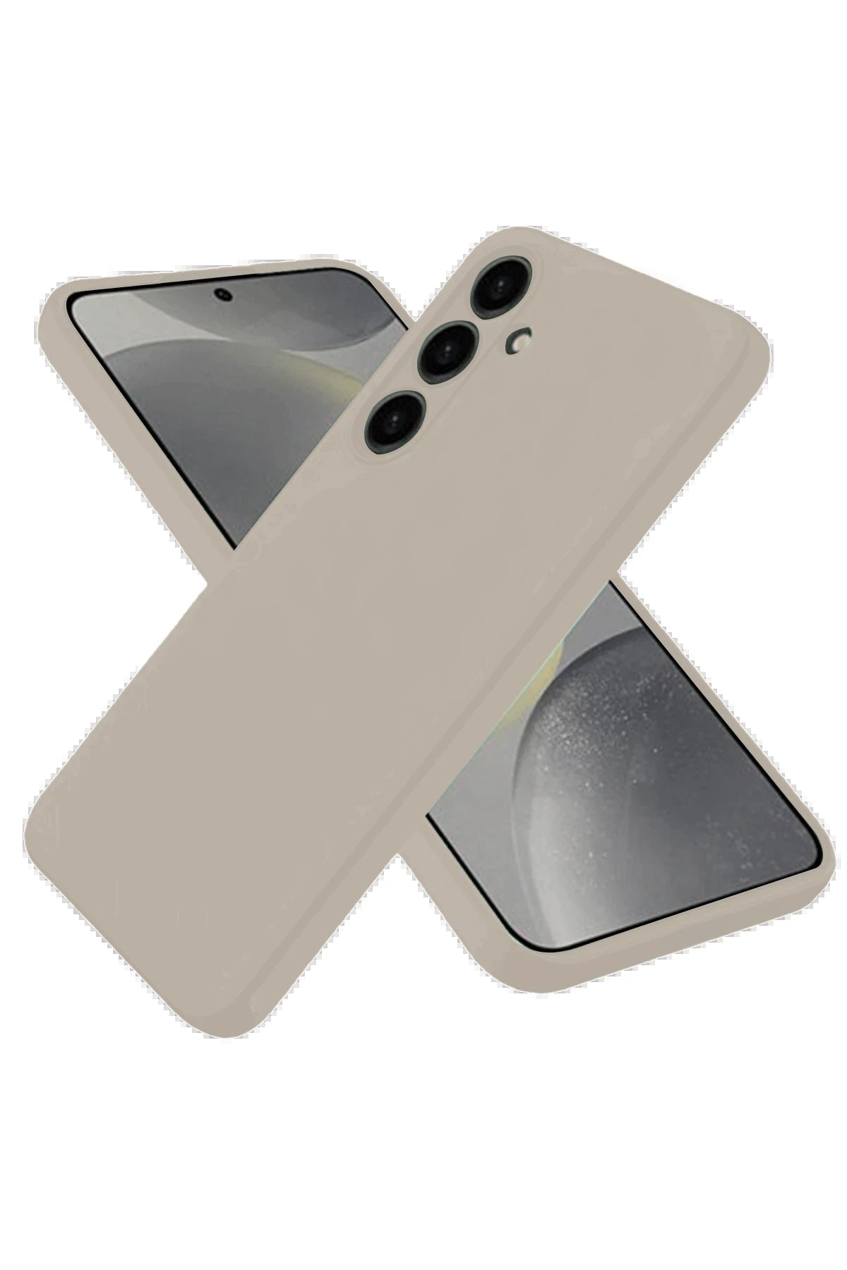 Samsung Galaxy S25 Kılıf Nano içi Kadife Silikon - Pudra-(5796)