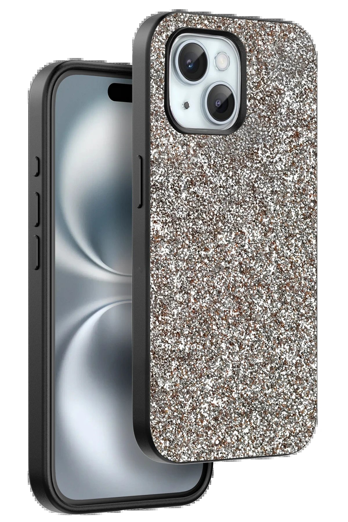 iPhone 15 Plus Bright Simli Kapak - Gold-(5796)