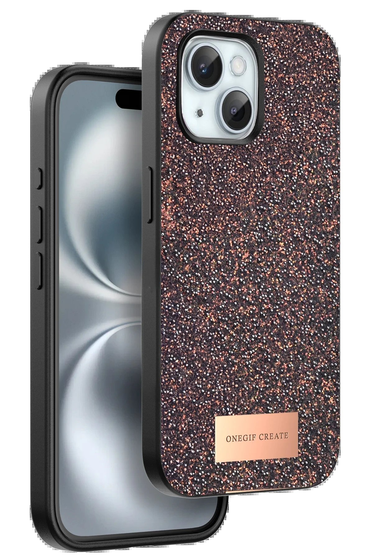 iPhone 15 Plus Bright Simli Kapak - Derin Mor-(5796)
