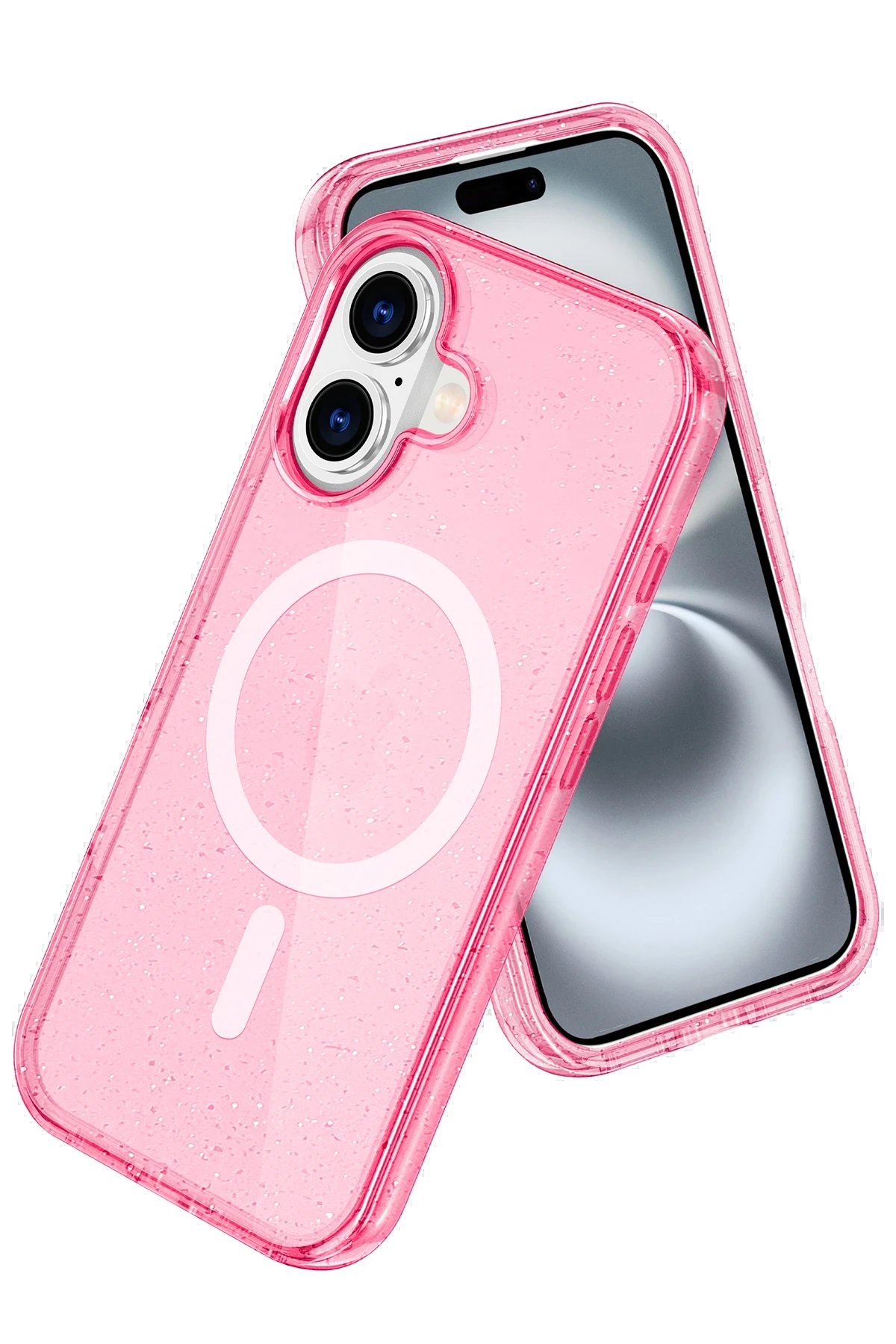Apple iPhone 16 Star Magsafe Kapak - Pembe-(5796)