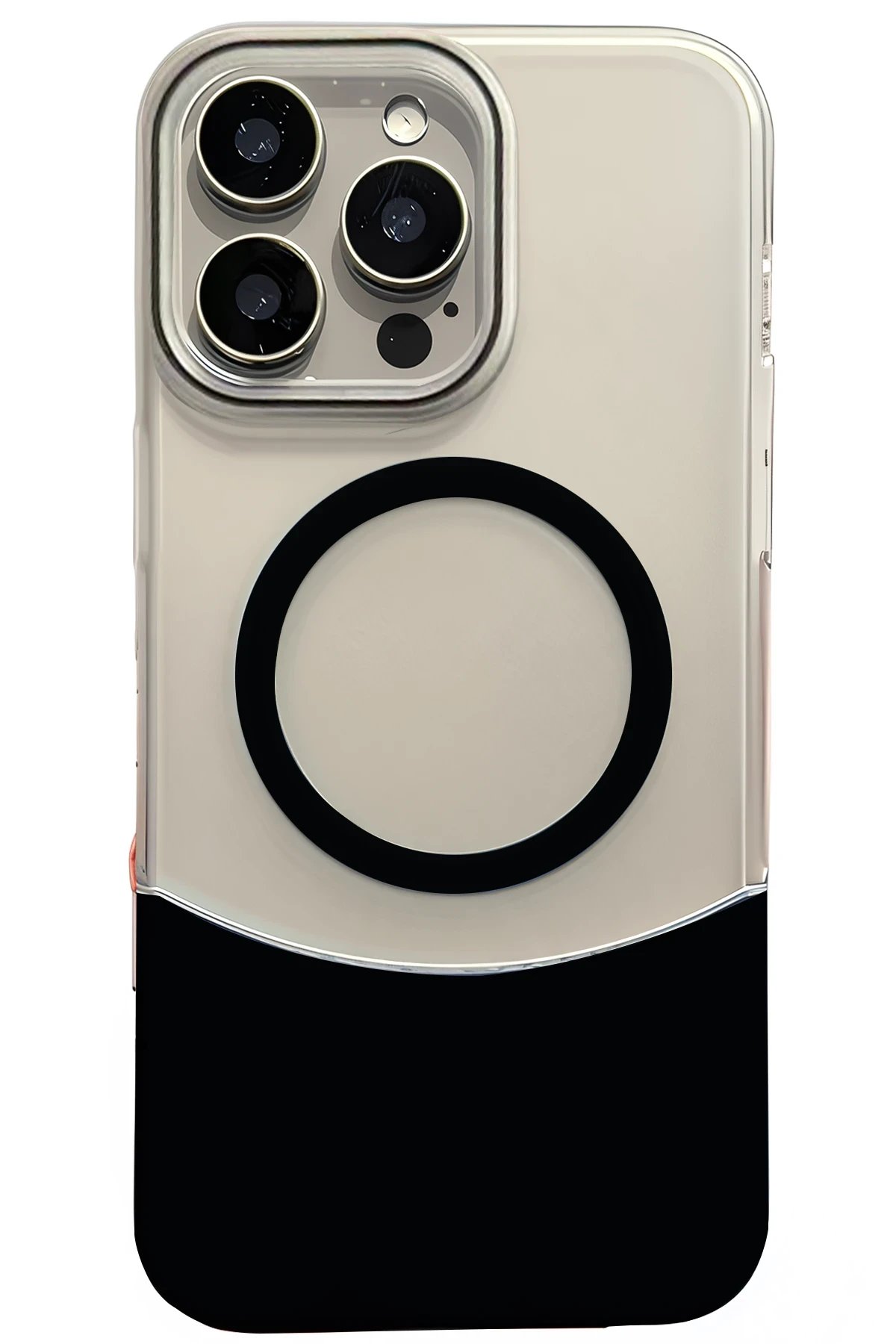 Apple iPhone 15 Pro Max Velar Magsafe Kapak - Siyah-(5796)