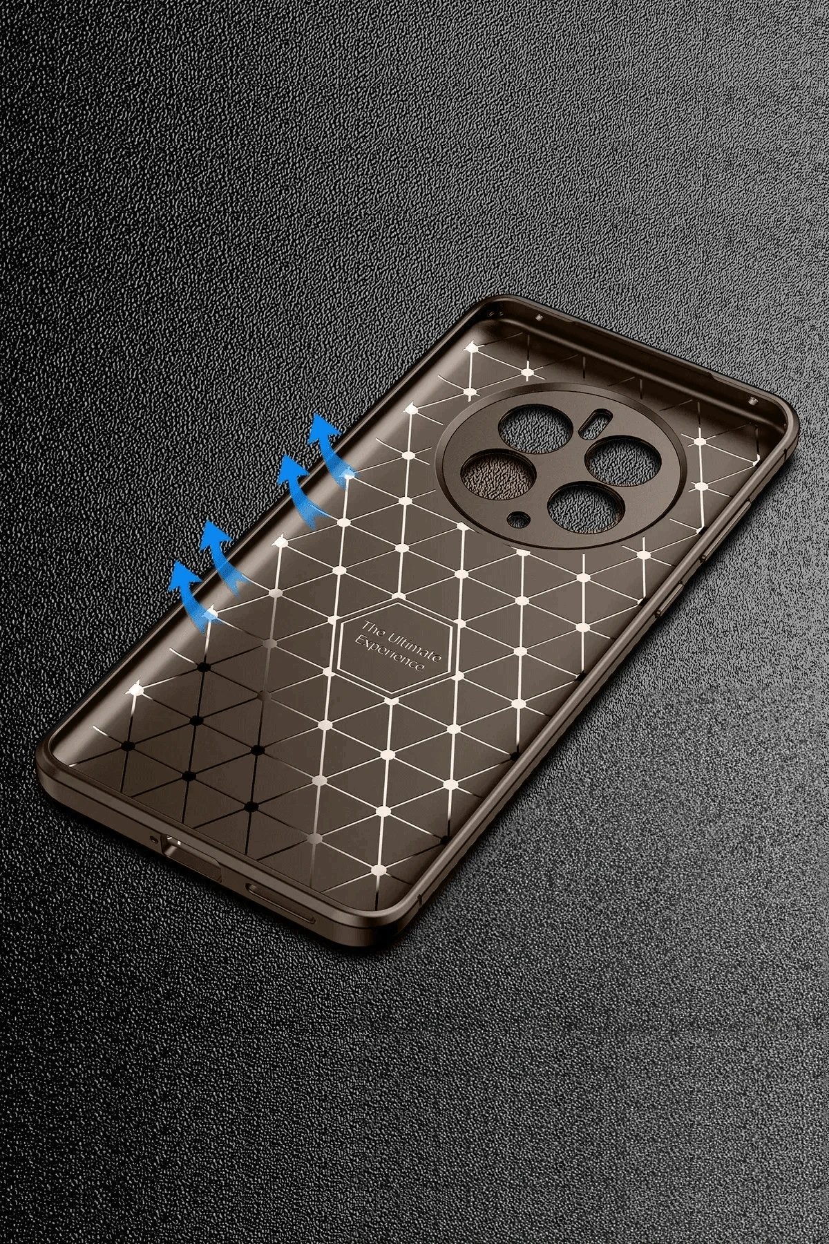 Realme 12 Pro Plus Kılıf Auto Focus Karbon Kapak - Kahverengi-(5796)