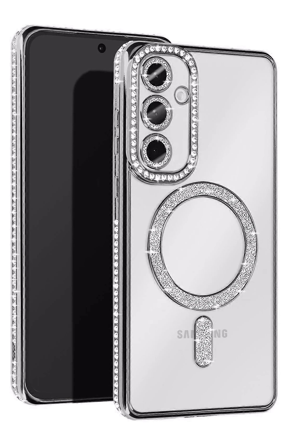 Samsung Galaxy S25 Edge Joke Simli Magneticsafe Kılıf - Gümüş-(5796)