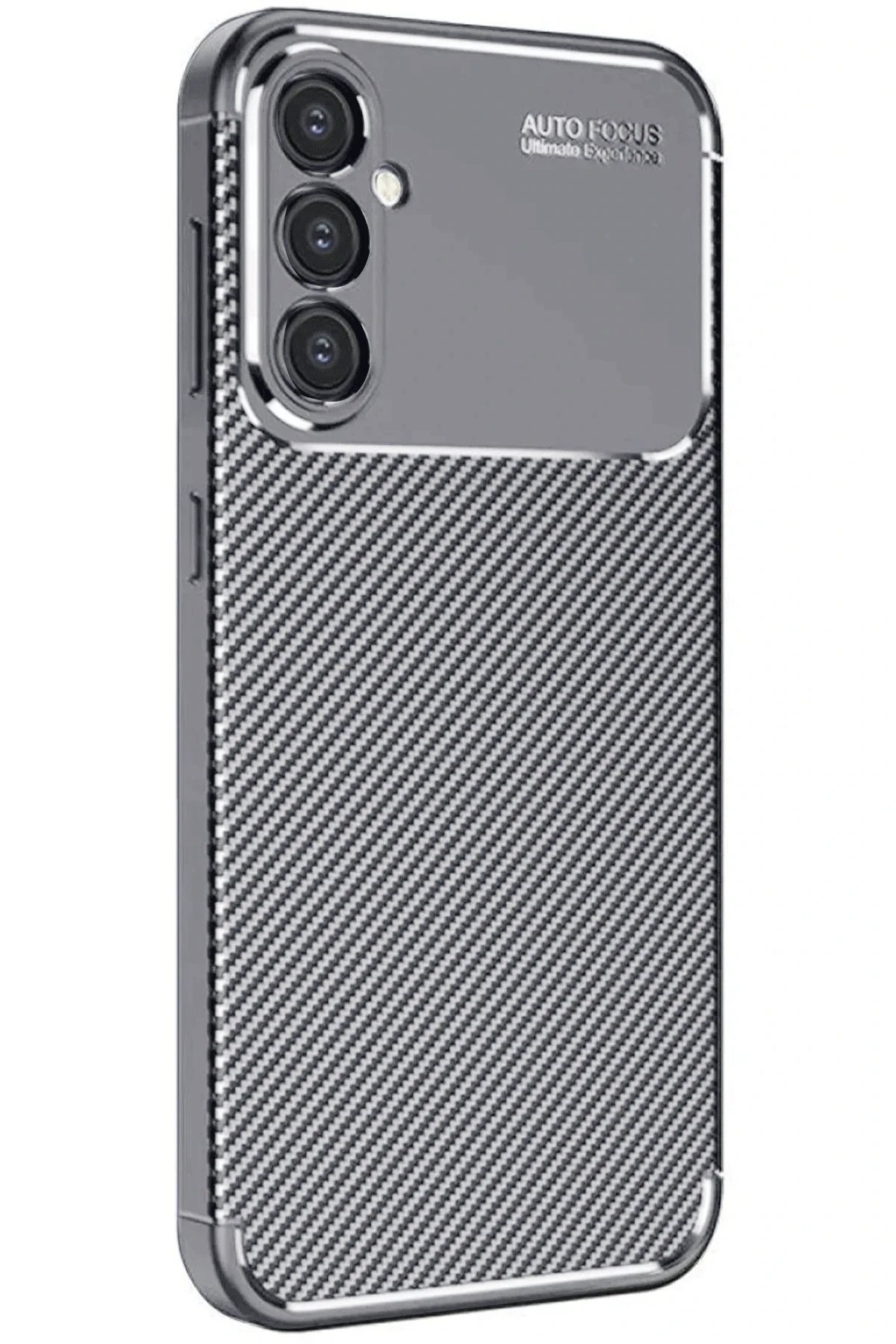 Samsung Galaxy S25 Plus Kılıf Auto Focus Karbon Kapak - Gri-(5796)