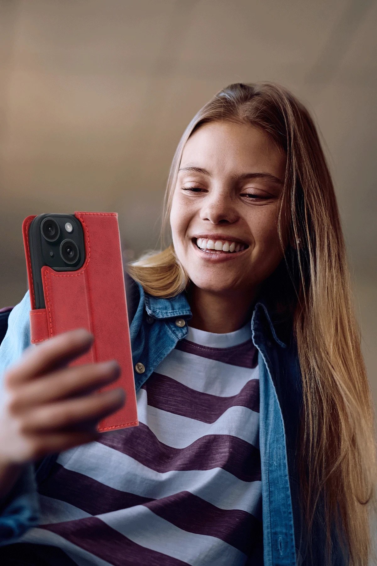 Apple iPhone 15 Trend S Plus Kapaklı Kılıf - Yeşil-(5796)