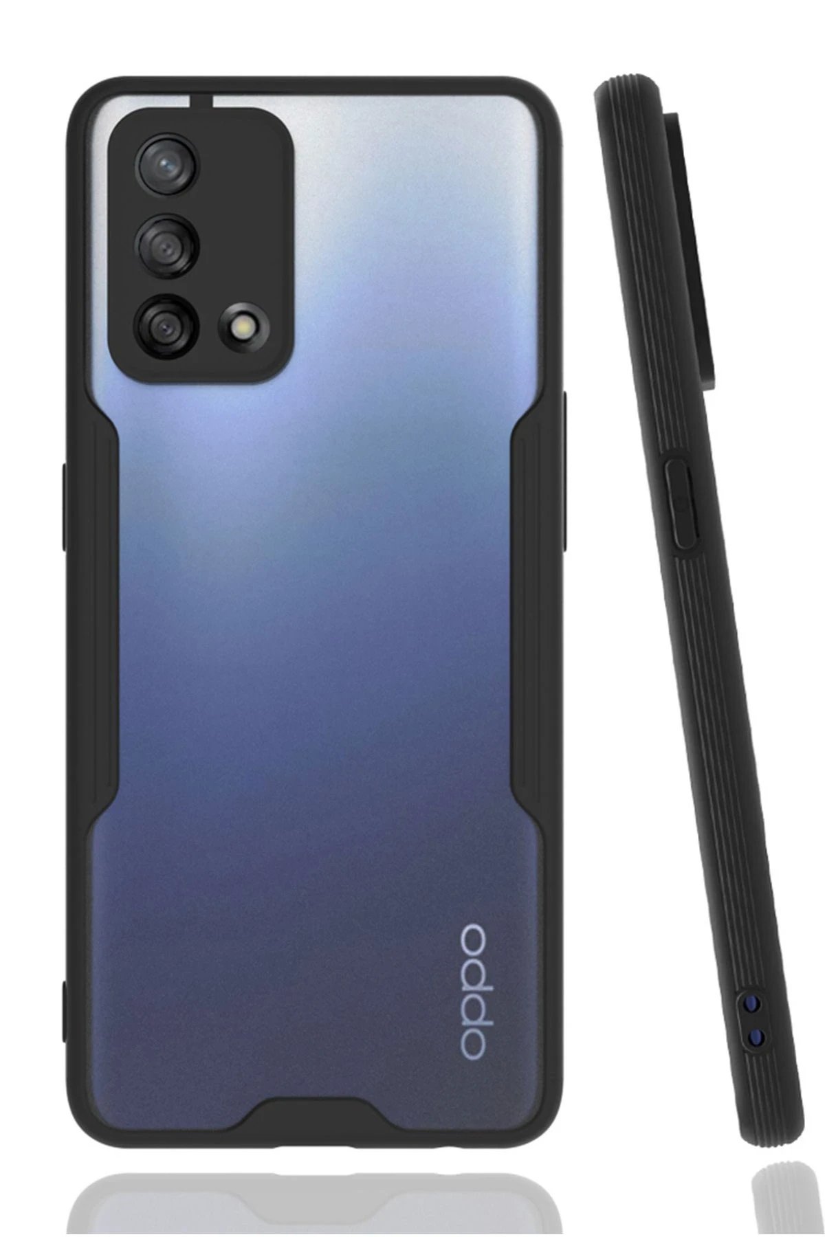 Oppo A74 4G Kılıf Platin Silikon - Siyah-(5796)