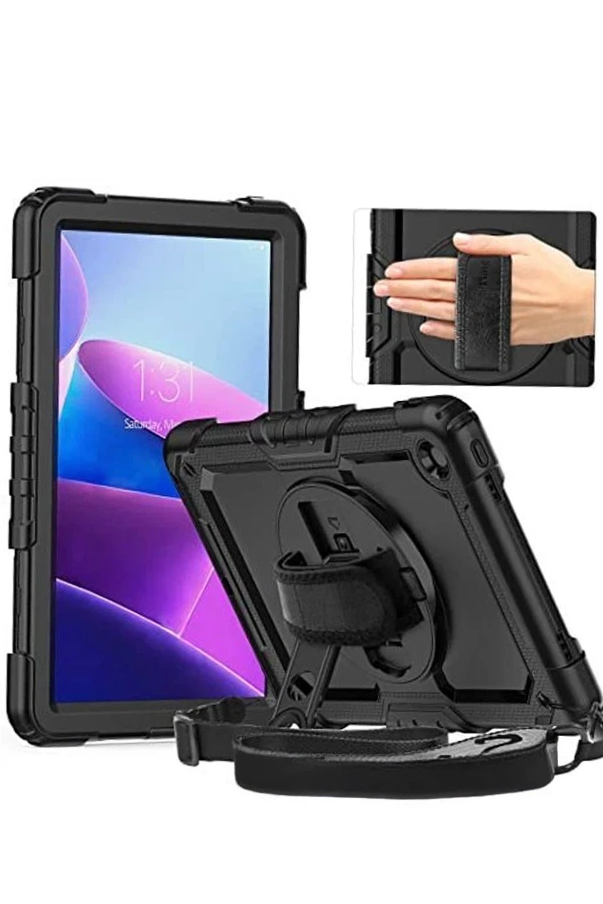 Samsung Galaxy Tab S10 FE Plus 13.1 Kılıf Amazing Tablet Kapak - Siyah-(5796)